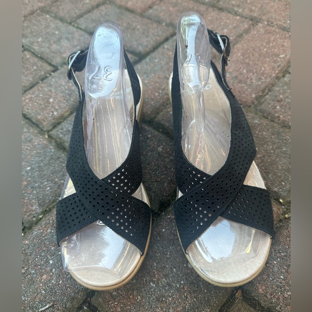 Dansko black nubuck sandals.